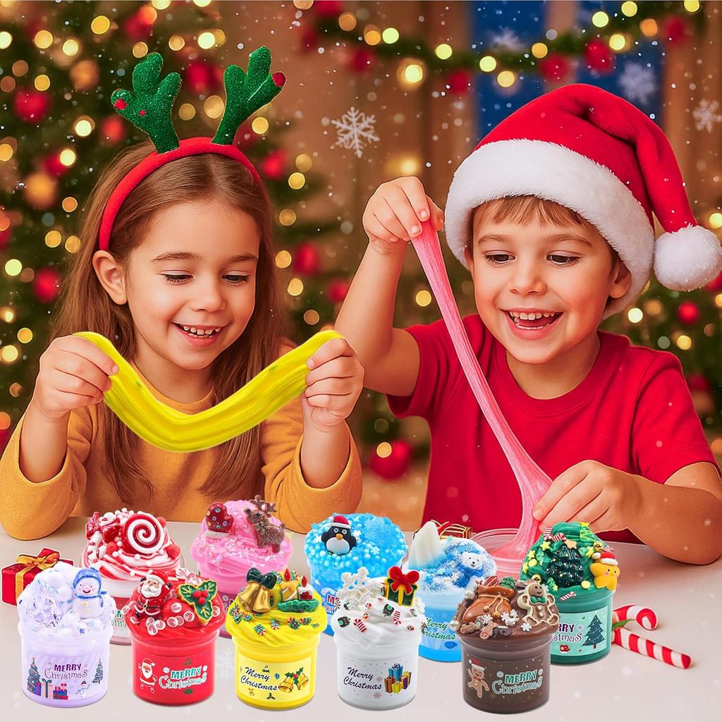 Slime Advent Calendar 2025 , Countdown Calendars 24 Days of Surprises with Slime Kit Funny Gifts for Kid,3.4.5.6...