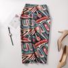 Elegant Hip Skirt Retro Floral Fashion Print High Waist Skirt Knee-length Summer Cool Short Skirt