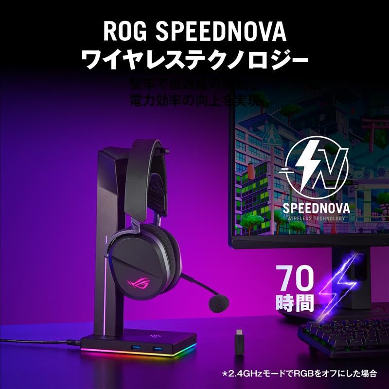ASUS ROG Pelta Wireless Gaming Headset Connection Support Bluetooth Wired 50mm Diaphragm Driver Wireless Sound Signature 10mm Wideband Boom Mic