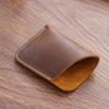 1 Pc Portable Leather Money Bag Hand-Stitched Vintage Cowhide Wallet Card Holder Pouch Organizer