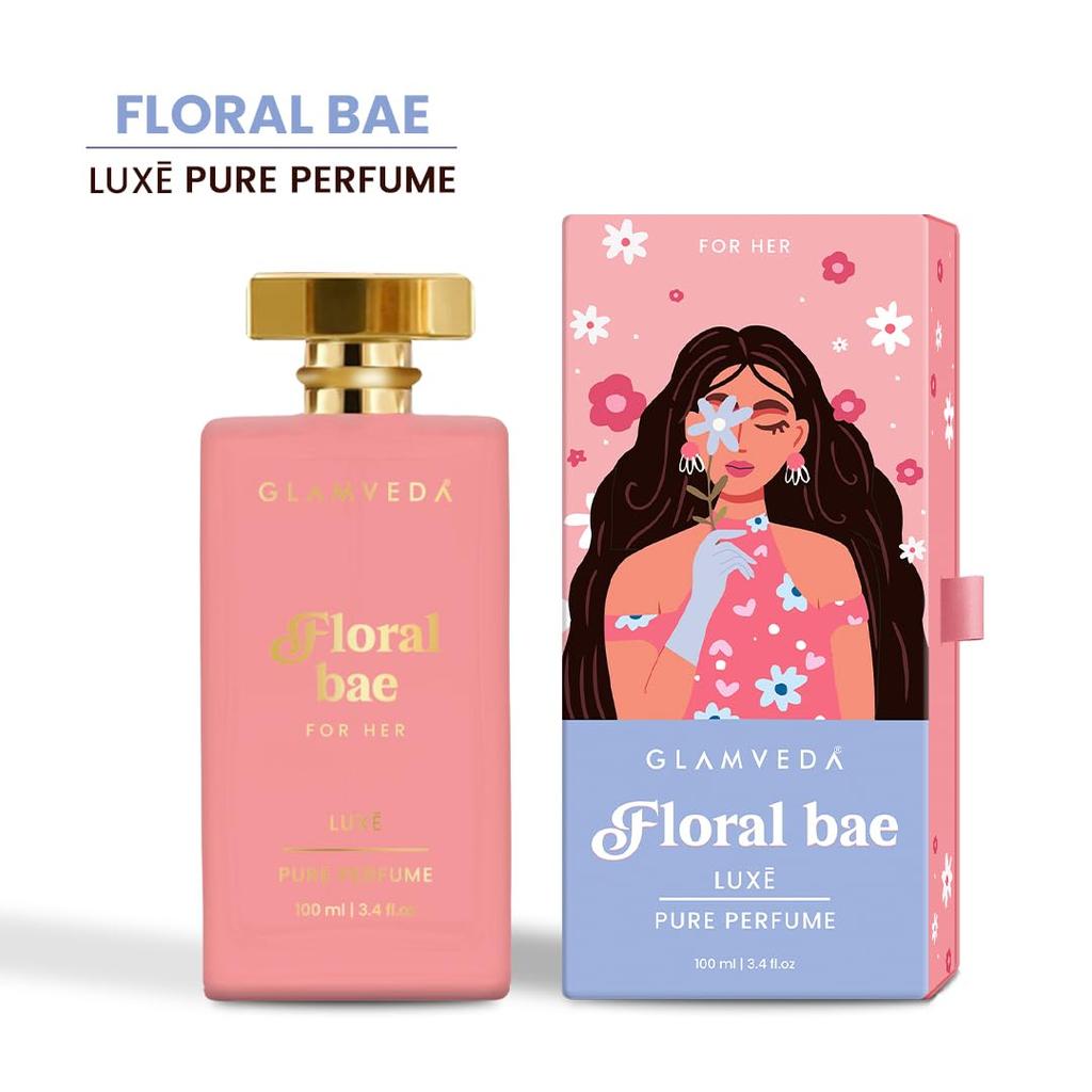 Glamveda Luxury Floral Bae Long Lasting | Perfume for Woman 100ml | with Lily of the Valley, Orchid, Vanilla | Floral & Fruity Premium Fragrance