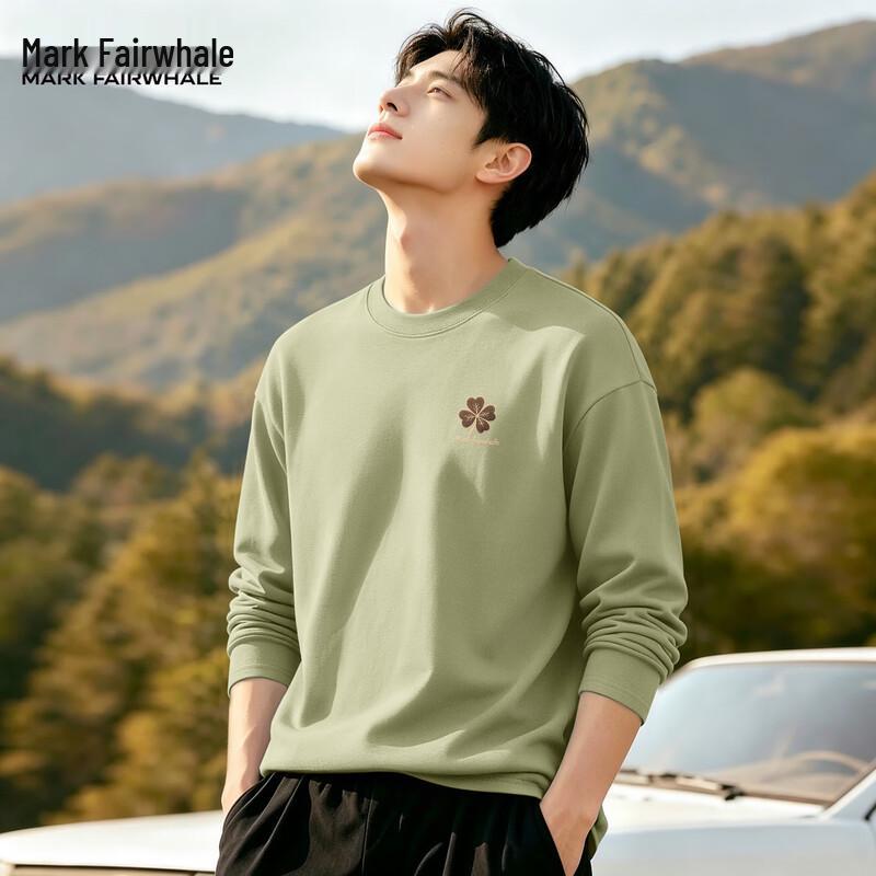 Mark Fairwhale Men's Long-Sleeve Pure Cotton Crewneck T-Shirt
