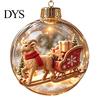 Festive Party Decorations Glowing Christmas Story Ornament, Light?Up Mini Holiday Scene Hanging Ball with Warm Gift Embellishments LED Light, Clear