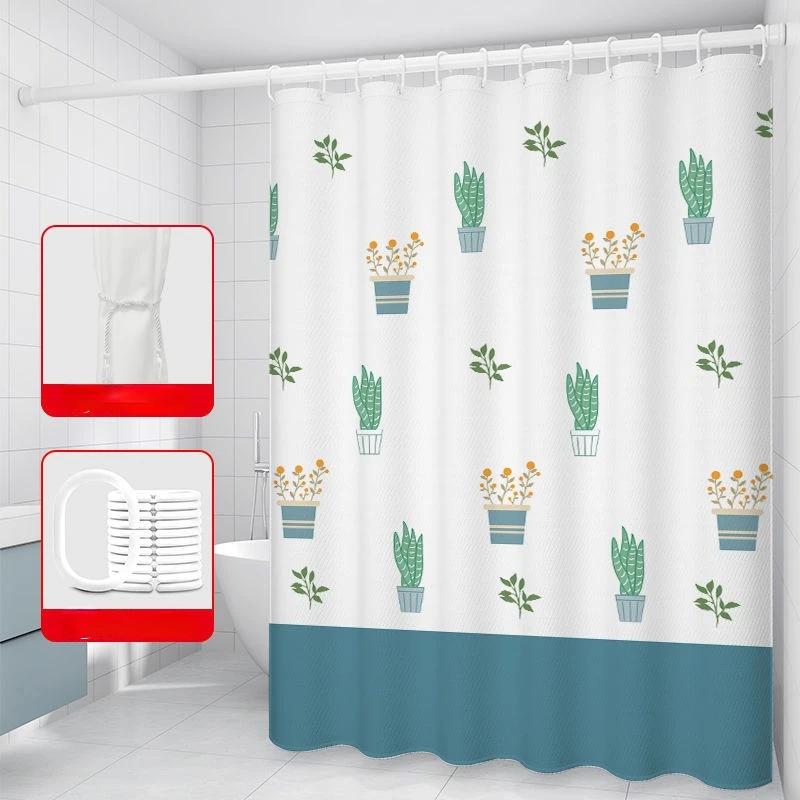 

Shower Curtains 180Cm Polyester Fabric Cartoon Printed Water Resistant With Hooks Kawaii Bathroom Curtain For Girl 71 Inches W60H190(CM)-1 Pcs