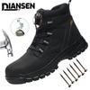 Waterproof Rotated Buckle Men Safety Shoes Steel Toe Sneakers Puncture Proof Work Safety Boots Man Warehouse Work Botas