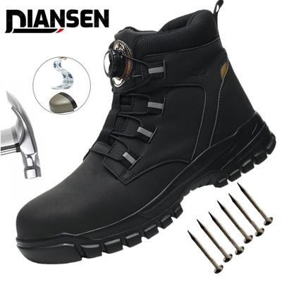Wasserdichte Drehschnalle Herren Sicherheitsschuhe Stahlkappe Sneakers Durchstichsichere Arbeitssicherheitsstiefel Mann Lagerarbeit Botas