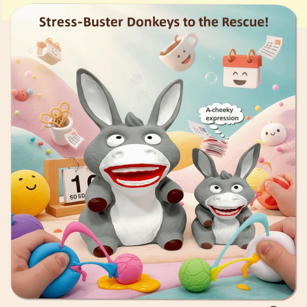 Indestructible Squeeze Toy Slow Rising Donkey Shape Squeeze Toy Cute Stress Relief Toy  Anti Stress