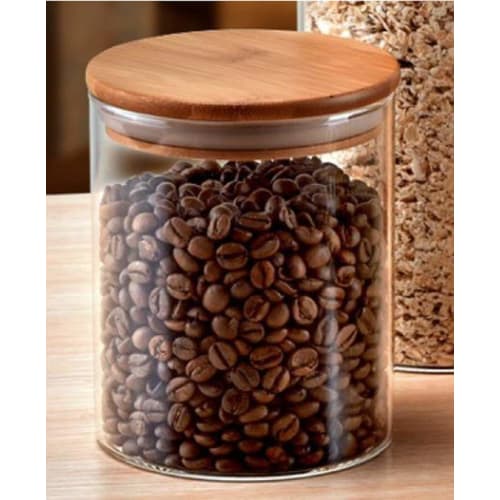 Morning Place Glass Condiment Jar with Bamboo Lid, Seasoning Bottle Set, Salt, Pepper, Sugar Shakers, Condiment Pot for Kitchen (Set of 3)