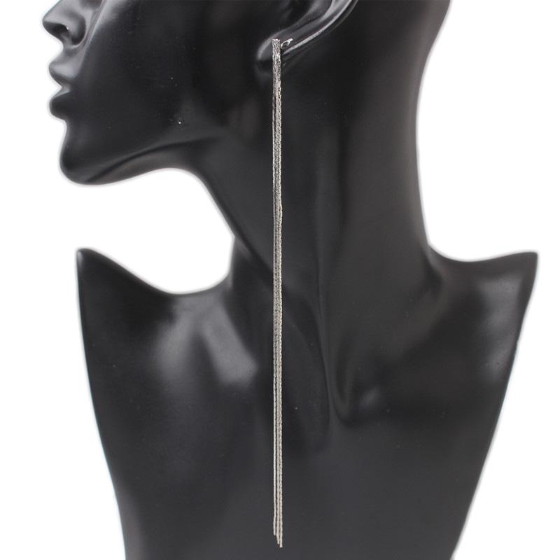 Gold Long Tassel Earrings Thin Thread Statement Women's Hanging Earrings Exaggerated Sexy Ear Accessories Fashion Jewelry