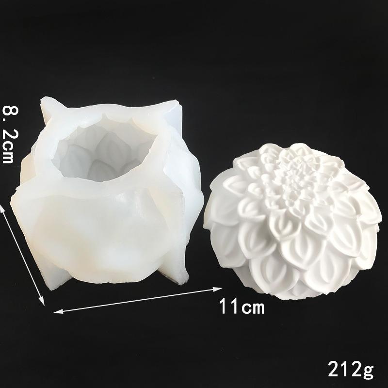 DIY Flower Ball Candle Silicone Mold For Lotus Petals Flowers Candle Plaster Soap Making, Valentine's Gift Home Decor DIY Tool