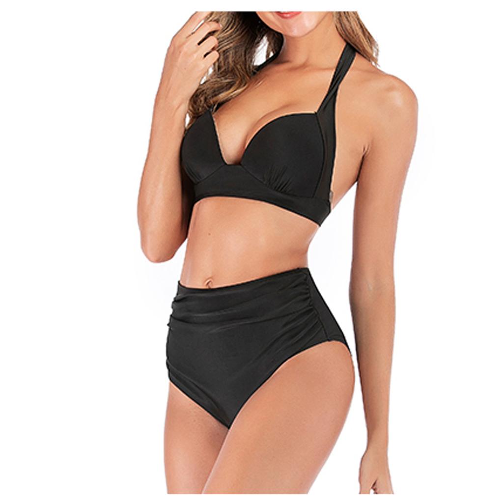 Women's Fashion Swimsuit Printed Sexy High Waist Split Bikini Swimsuit