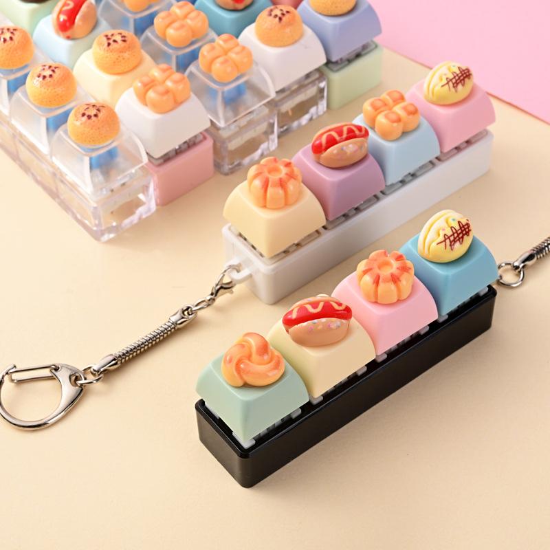 Bread Style  Keychain 1PC Creative Stress Relief Toy Cute Bag Accessory for Student Daily Use