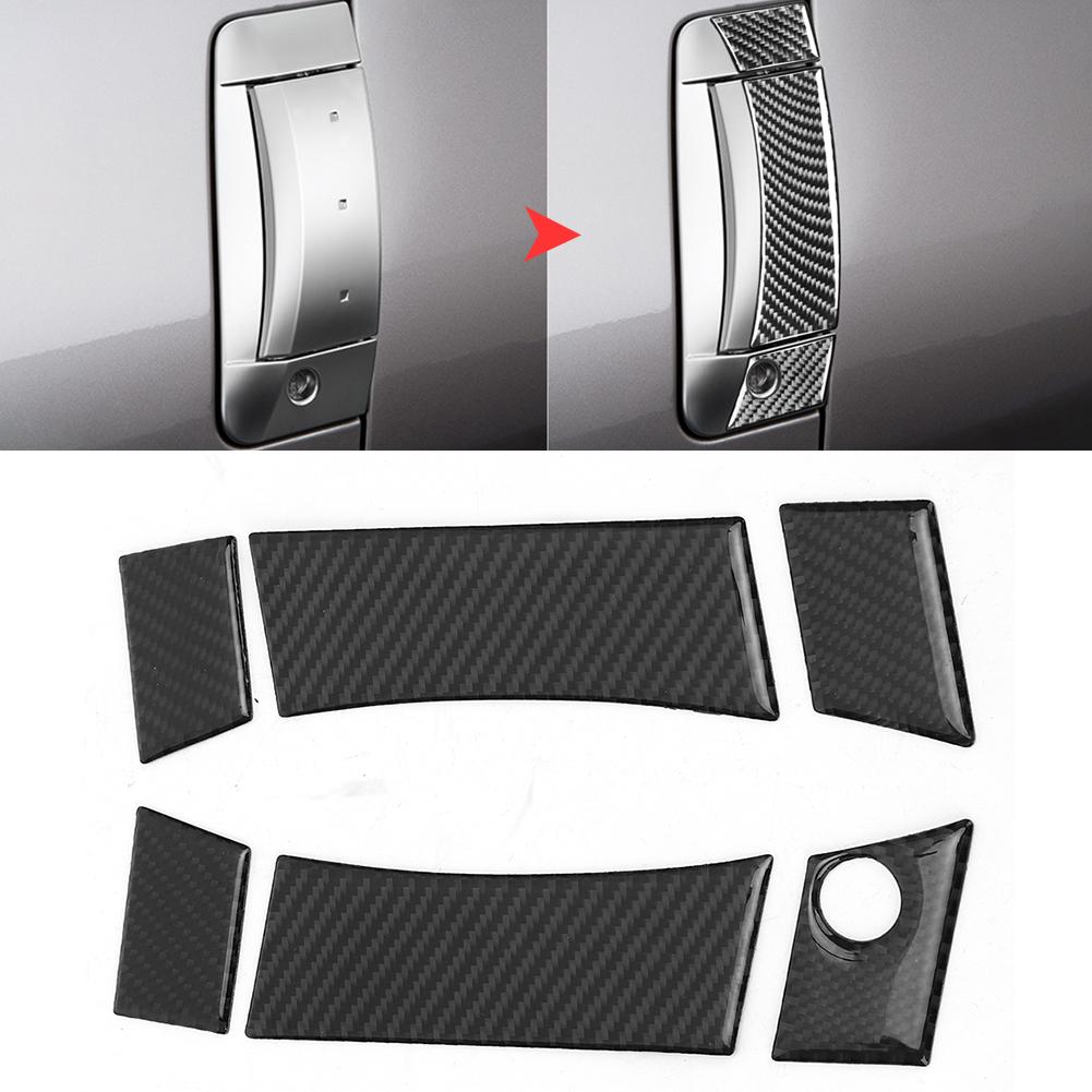 6Pcs Set Carbon Fiber Exterior Door Handle Trim Covers Fit for Nissan 350Z COUPE 2003‑2009RHD