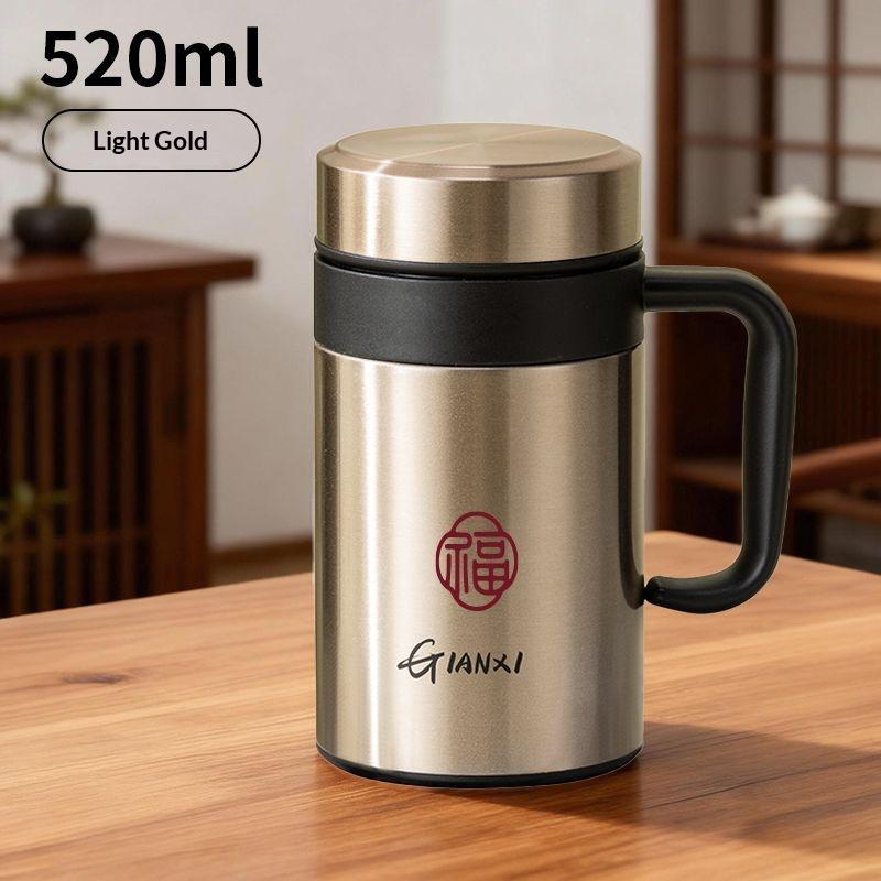 Gianxi Men'S And Women'S Tea Cups With Handles Men'S Cups With Handles 304 Stainless Steel Large Capacity Insulation
