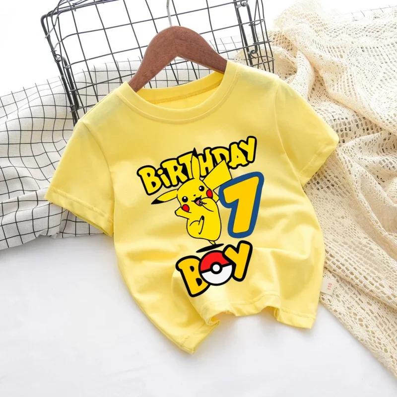 2026 Kids ShortSleeved Cartoon Printed Pikachu Game New Style TShirt Boys and Girls Casual Shirt for Leisure UseSportsShirt