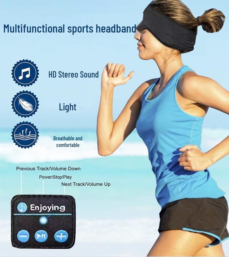 Bluetooth Sport Headband & Sleep Eye Mask with Music 5.4V - Call & Yoga Stereo Headband