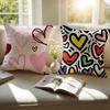 Lovely Heart Of Love My Beloved Cushion Cover Pillowcase Anti-Dustmite Invisible Zipper Short Plush Sofa Cushion