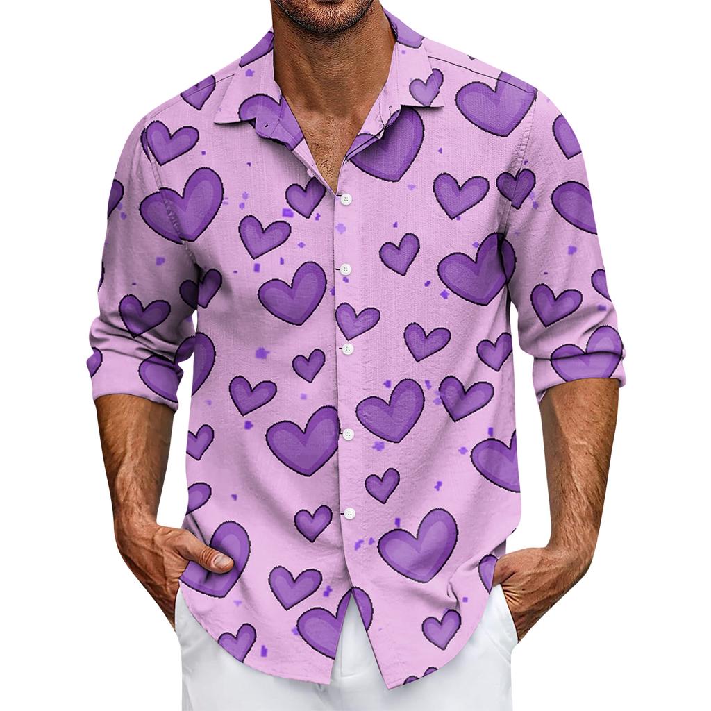 Men's Casual Button-Down Long-Sleeve Shirt