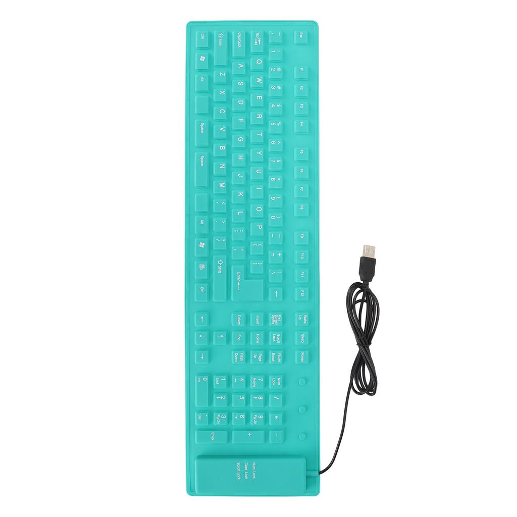 Foldable Silicone Keyboard 108 Keys Silicone Foldable USB Wired Waterproof Mute Typing Full Sealing