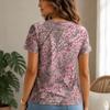 Women Summer Short Sleeve T‑Shirt Vivid 3D Pattern Print O‑Neck Loose Casual Daily Ladies Tops