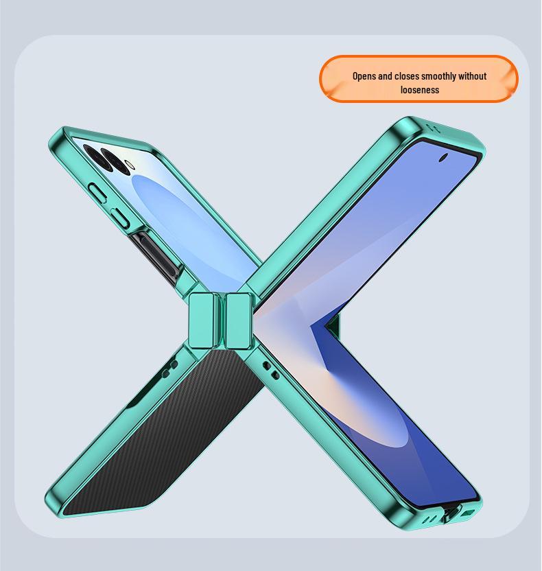 Samsung Z Flip Ultra-Thin Transparent Electroplated Drop-Proof Case Set for Models 7/6/5/4/3