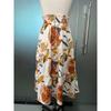 A-line Skirt, Pleated Skirt, Floral Print, Elastic Waist, Midi Skirt