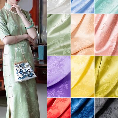 Jacquard Satin Fabric For Diy Sewing Antique Cheongsam Hanfu Dress Garment Soft Wrinkle-resistant Damask Silk Fabric
