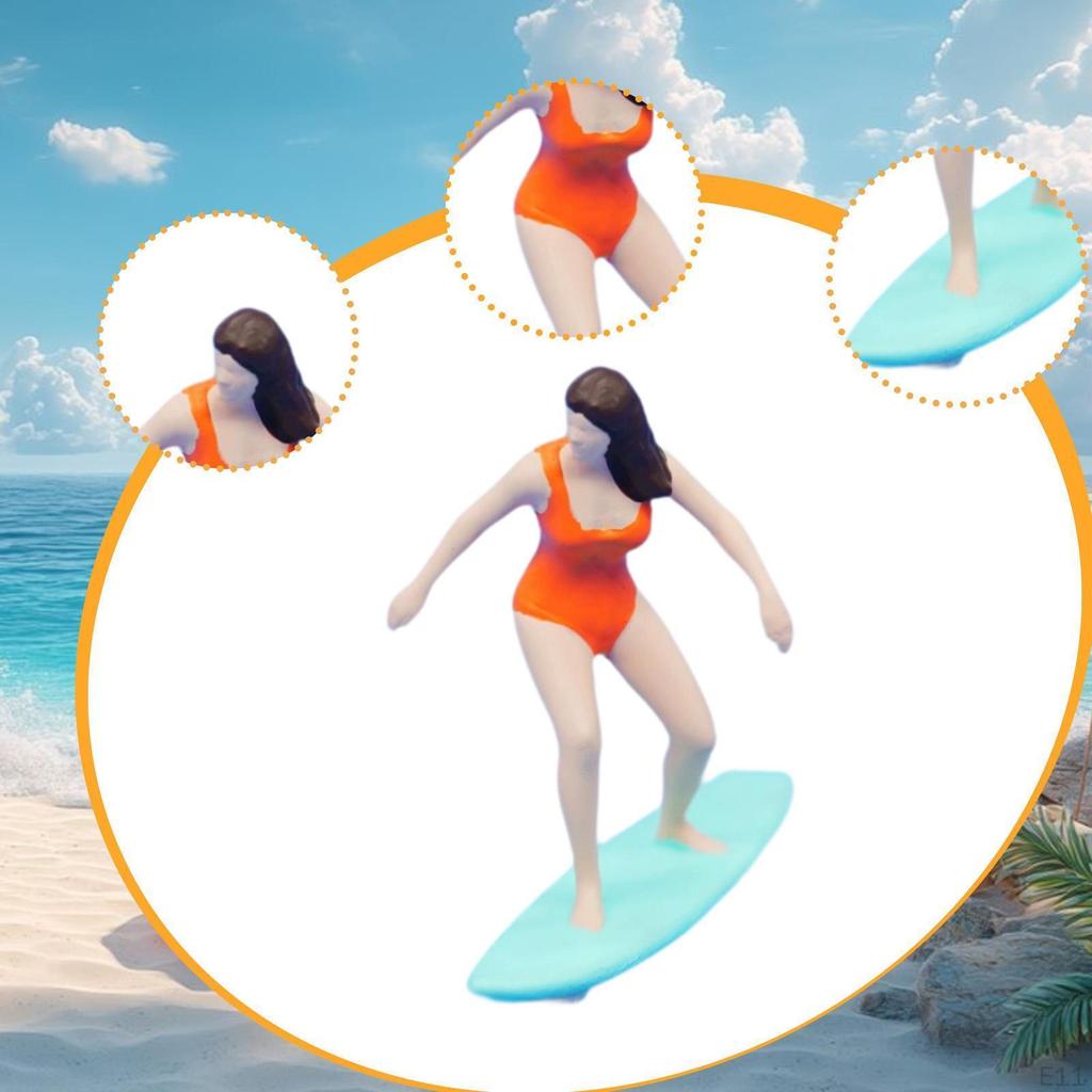 1/64 Miniature Surfing Figure Figurine Desk Decoration Photography Props Collection Tiny