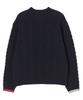 BEYOND CLOSET [Collection Line] Hockney Color Palette Fisherman Wool Knit Navy