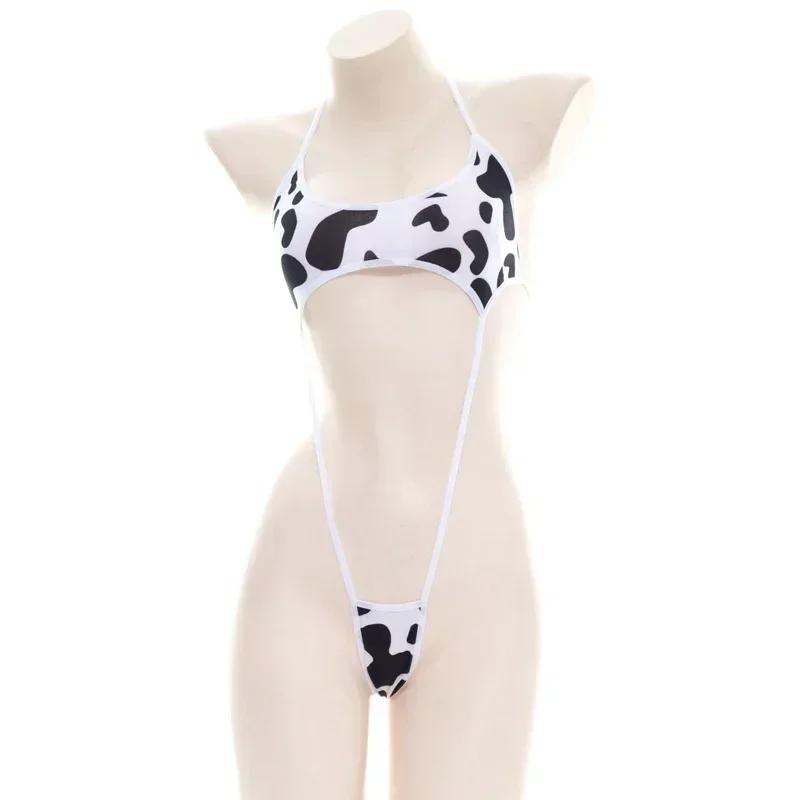 Cow Series Swimsuit Bodysuit Bikini Maid Unifrom Costume Summer Beach Kawaii Girl Swimwear Skirt Uniform Set Cosplay