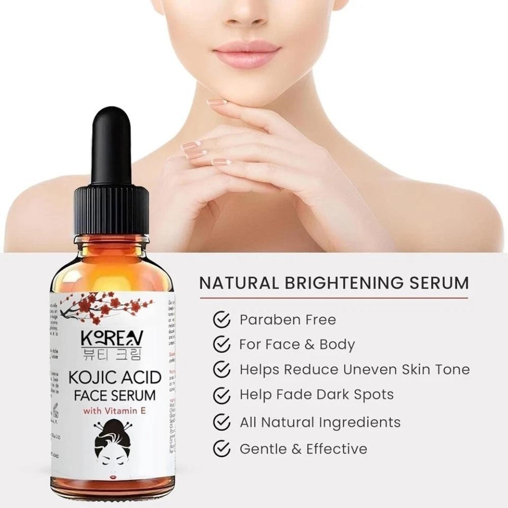 3Pcs Kojic Acid Serum - Collagen Face Serum for Skin Lig_htening - Anti Aging Face Serum - Dark Spot Correcting Glow Serum 30ml