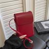 Einfarbiges quadratisches Handy-Tasche Koreanische Umhängetaschen Tragbare Klapp-Schultertasche Handtaschen