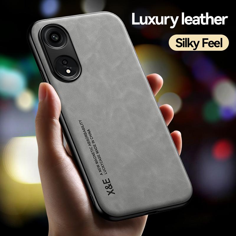 For Oppo Reno8 T Leather Case Sheepskin Texture Back Cover Soft Frame Shockproof Phone Case for  For Oppo Reno8 T Reno 8T 4G