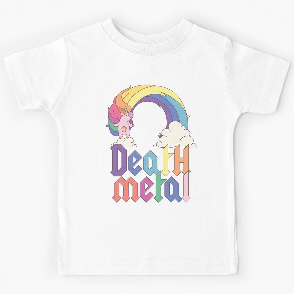 Funny Death Metal Unicorn Cute Rock Music Band Lover Kids T-Shirt 120