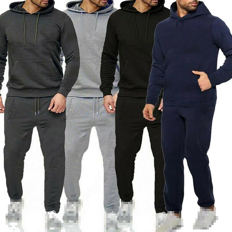 Immaculate Quality Mens Pullover Tracksuit Hoodie Jogging Bottoms Set With Stretch Fabric