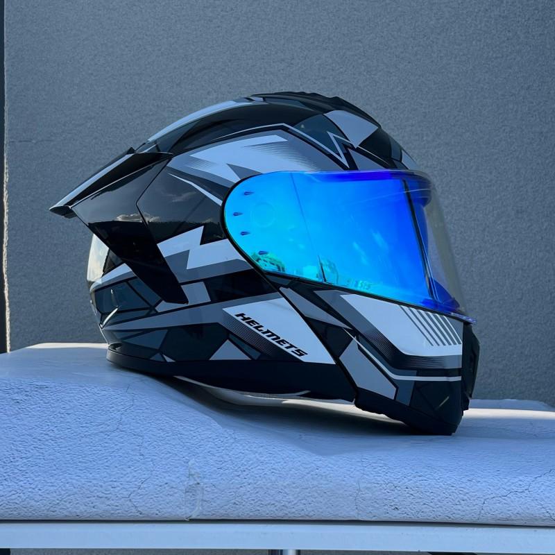 Flip-Up Motorcycle Helmet With Dual Visors ABS Full Face Men Women Scooter Riders