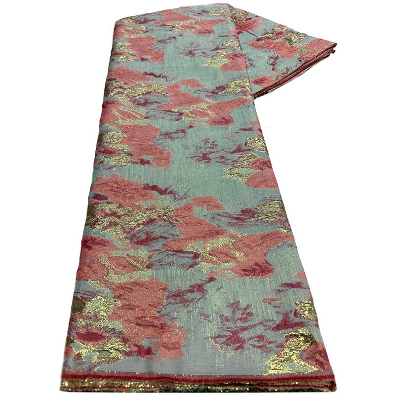 Embossed Yarn Dyed Gold Jacquard Fabric High Quality Organza Nigerian African Brocade Fabric Diy Sewing  Hanfu Fashion Apparel