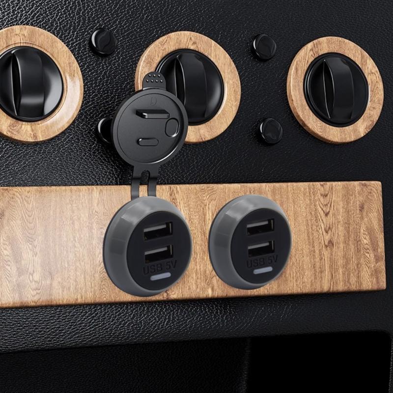 Dual USB Charger Socket Power Outlet 3.1A/4.8A/3.1A To 4.2A for Car Boats Marine RV Mobile
