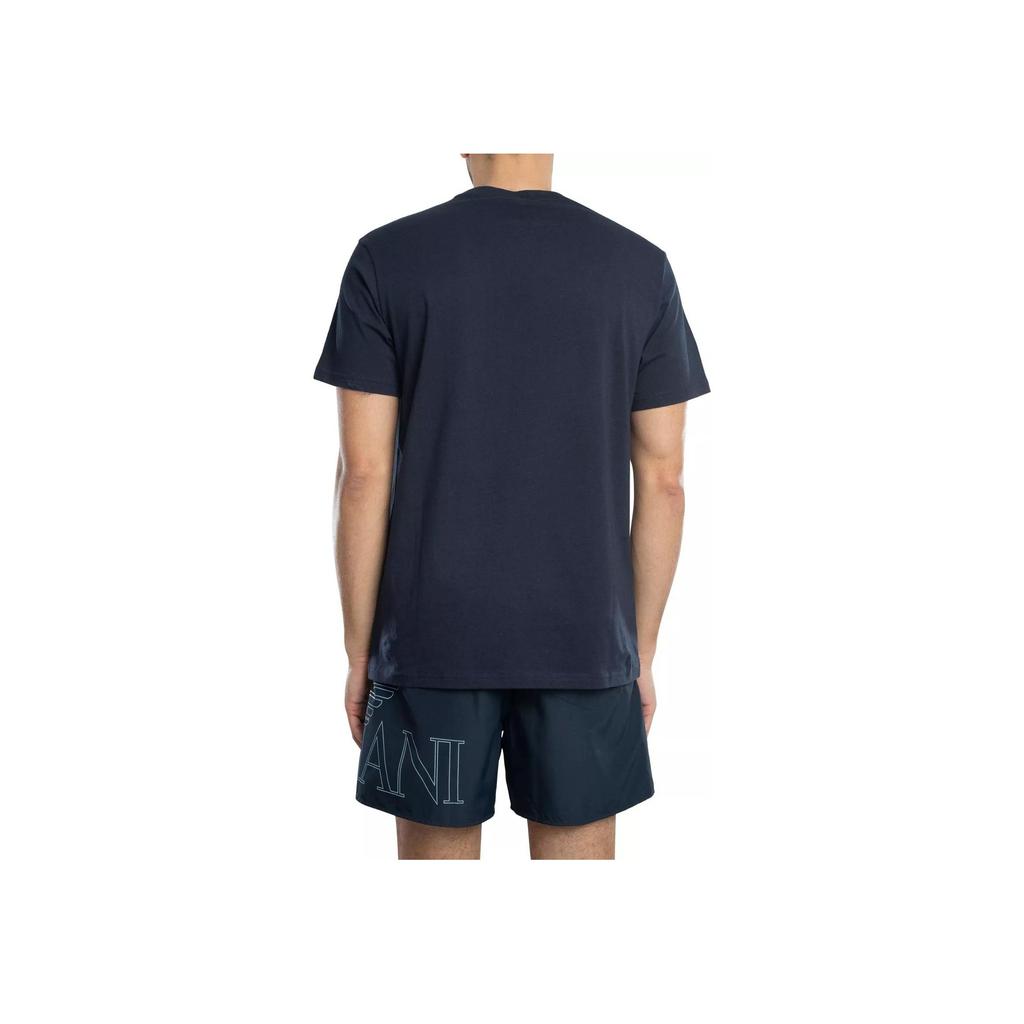 Emporio Armani Logo Print Crew Neck Short Sleeve T-Shirt Men tops Blue EM000574-AF12326-UB102