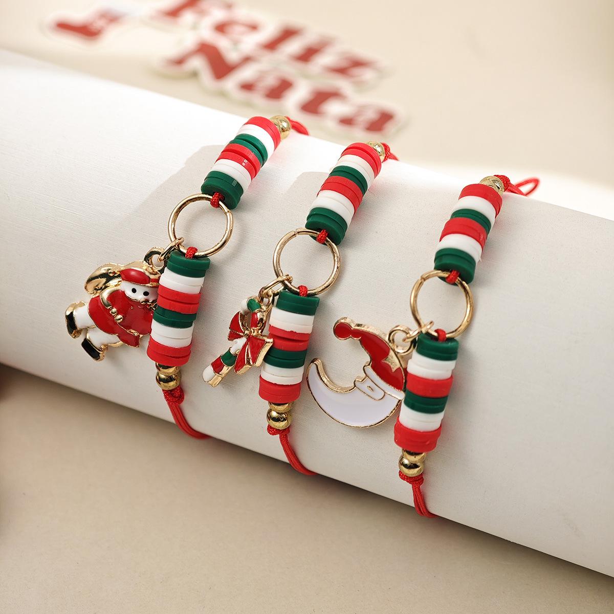 Luxury Hand-Knitted Snowman Bracelet Set - Fashionable, Simple, and Sweet for Christmas.