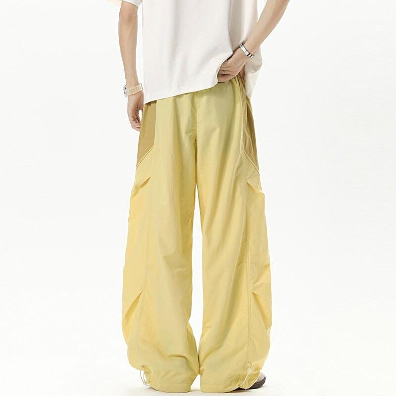 Loose drape dopamine tooling casual pants men's trendy new design versatile elastic waist splicing trousers