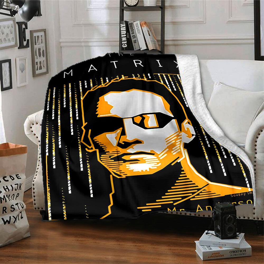 1pc The Matrix Blanket Lightweight Flannel Throw For Sofa, Bed, Travel, Livingroom, Office, Couch, Chair, And Bed
