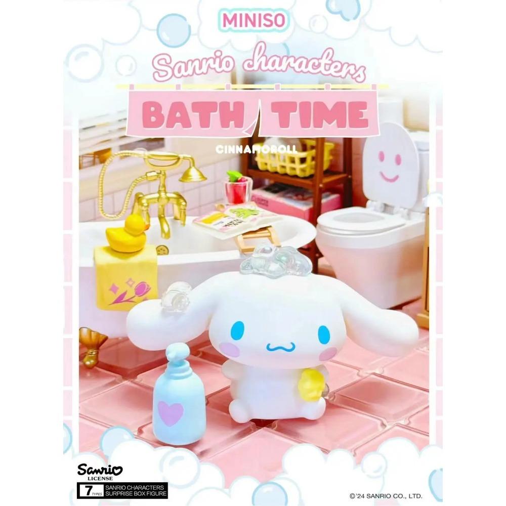

Miniso X Sanrio Bathing Time Series Blind Box Figure Cinnamoroll Pompom Purin Pochacco Kuromi Hangyodon Anime Mysterious Doll