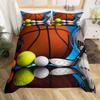 Tenis Bal Soft Duvet Cover Set Sports Game Themed Beding Set Twin Sized Dimensions for Children Kids Tens Adult People Tenis Racket Bal Warm Comforter