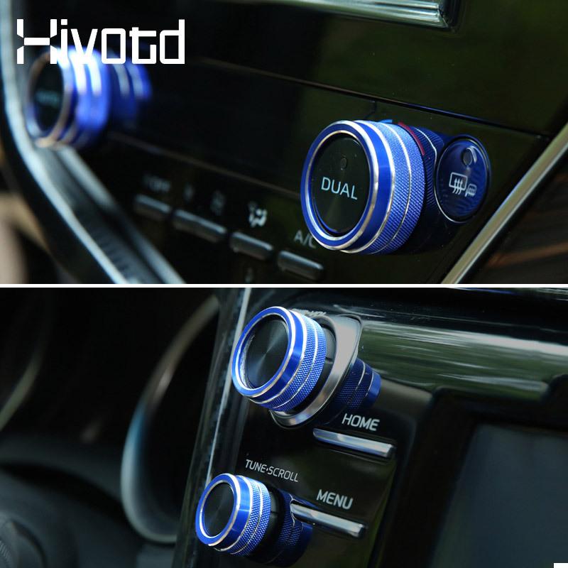 For Toyota Camry Switch Car Air Conditioning Knob Audio Button Cover Control Adjust Stickers Decoration Accessories Parts
