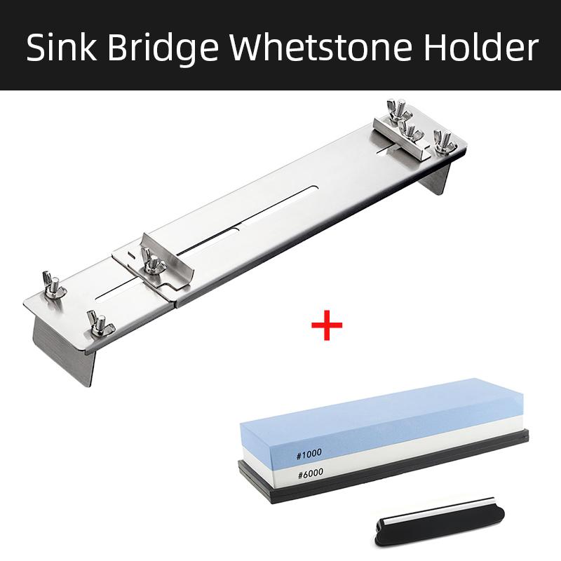 Wetzstein Messerschärfer Wasserstein Platte Schleifstein Basis mit Winkelanleitung Einstellbare Wetzsteine Spülbecken Brückenhalter