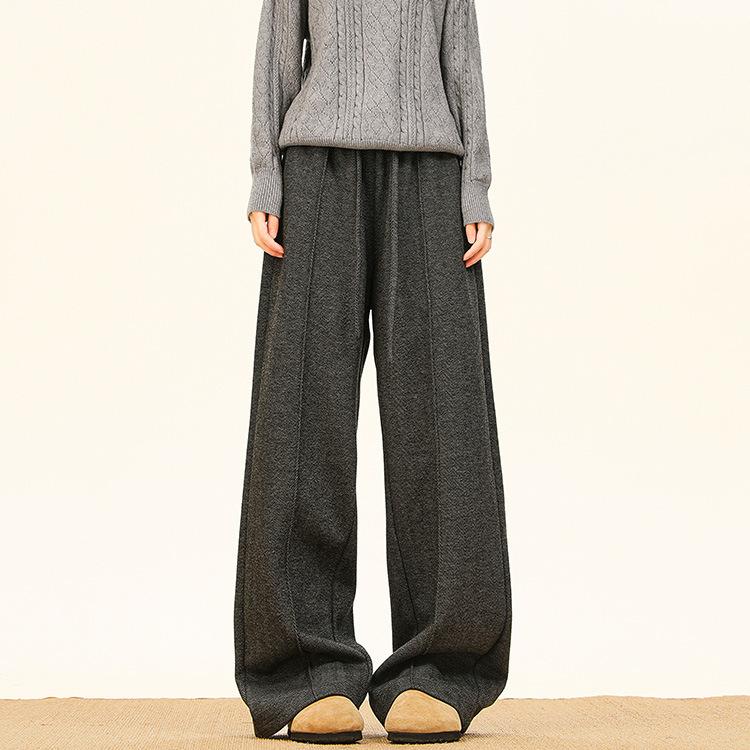 Old Qianfeng herringbone casual pants men's autumn and winter new American retro drape versatile straight wide-leg trousers