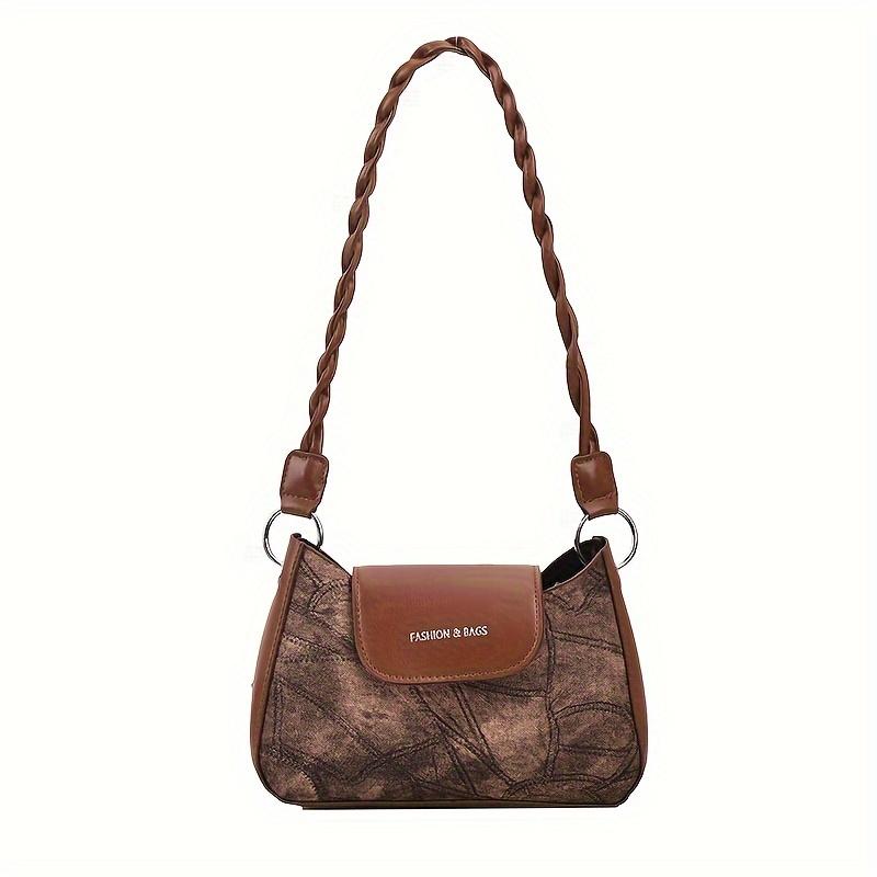 

Fashion PU Leather Shoulder Bag Trendy Underarm Bag Women S Retro Handbag & Purse For Commute