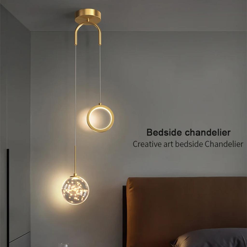 New Nordic LED Pendant Light Indoor Lighting Fixture - Bedroom Bedside Hanging Lamps