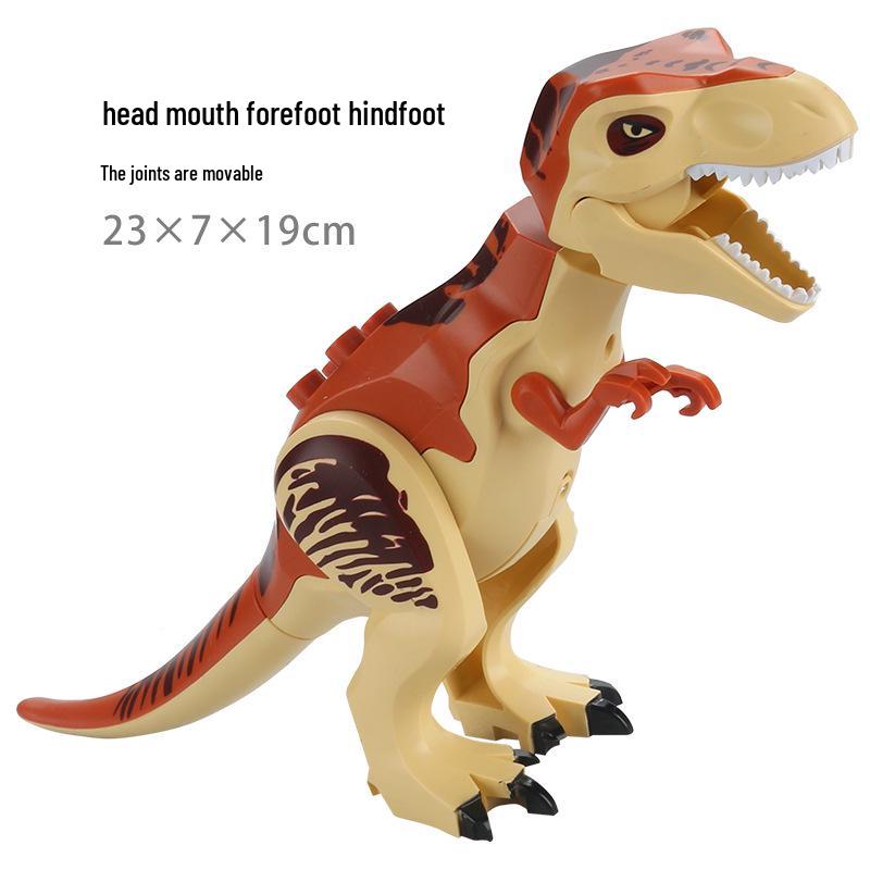 Large Dinosaur Building Blocks: Transforming T-Rex, Pterodactyl, Dilophosaurus & Velociraptor Scene Accessories Set